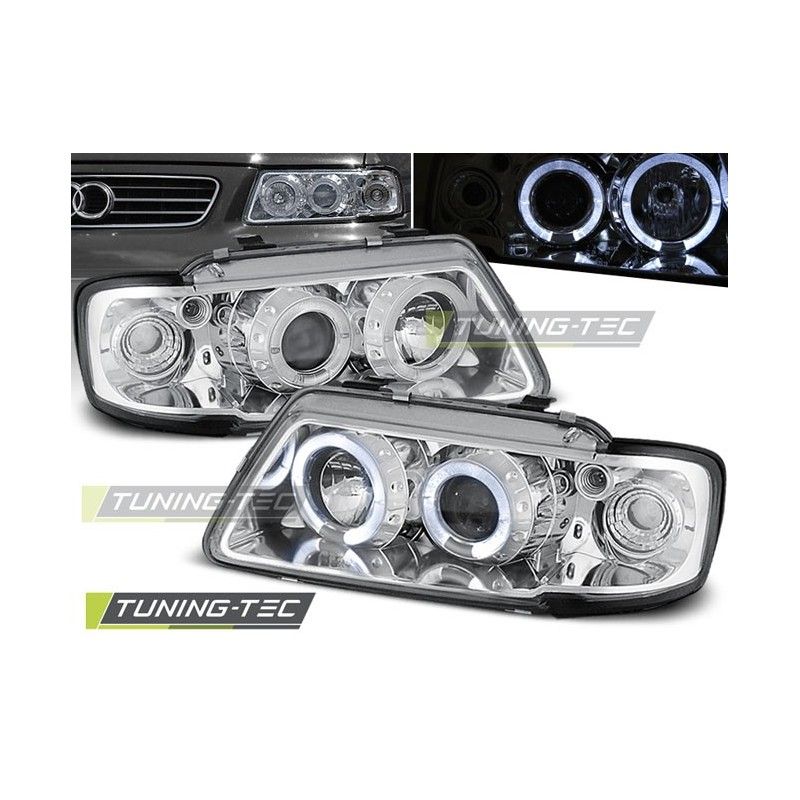 HEADLIGHTS ANGEL EYES CHROME fits AUDI A3 8L 08.96-08.00, A3 8L 96-03