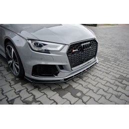 Maxton Lame Du Pare-Chocs Avant / Splitter V.1 Audi RS3 8V FL Sedan Gloss Black, AU-RS3-8VF-S-FD1G Tuning.fr