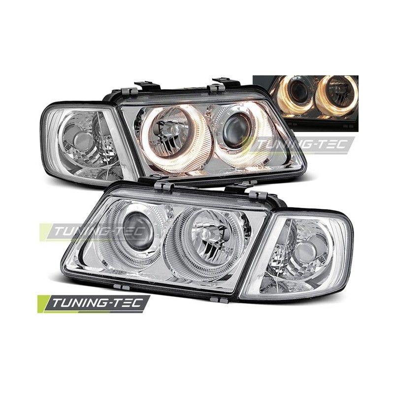 HEADLIGHTS ANGEL EYES CHROME fits AUDI A3 08.96-08.00, A3 8L 96-03
