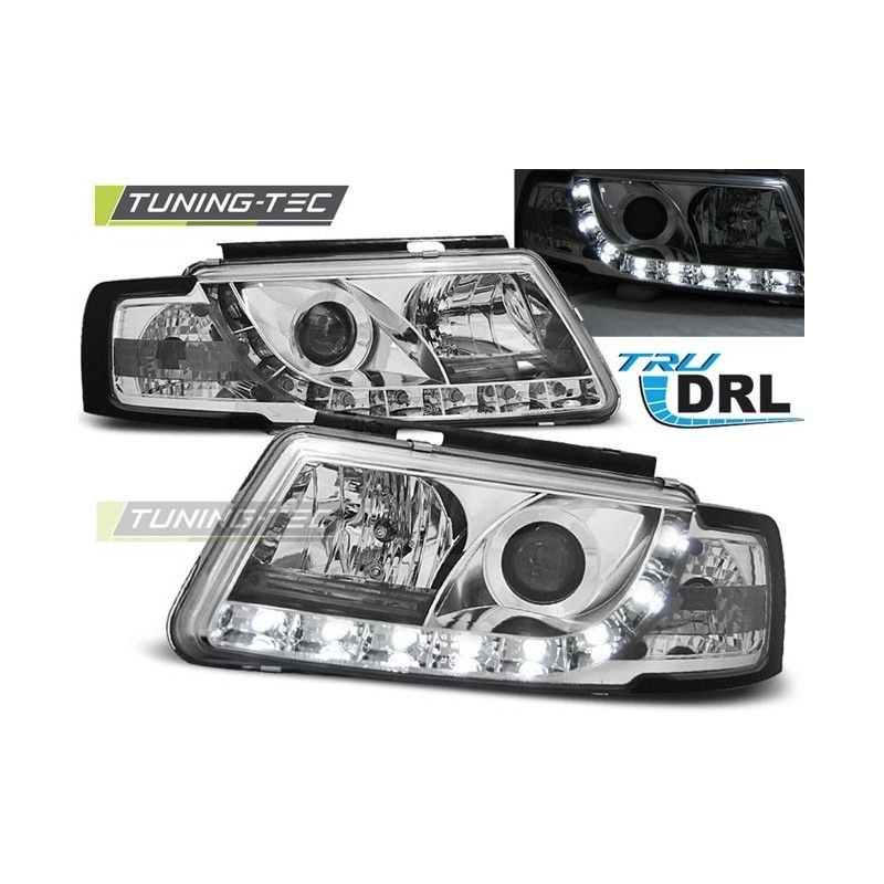 HEADLIGHTS TRUE DRL CHROME fits VW PASSAT B5 3B 11.96-08.00, Passat B5 96-05