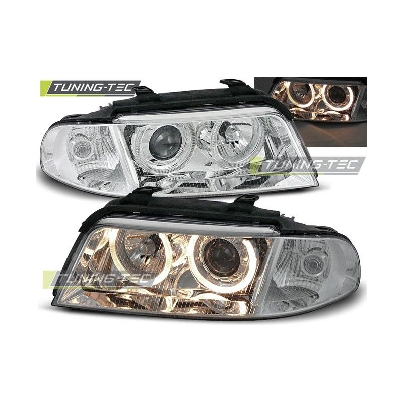 HEADLIGHTS ANGEL EYES CHROME fits AUDI A4 01.99-09.00, A4 B5 94-01