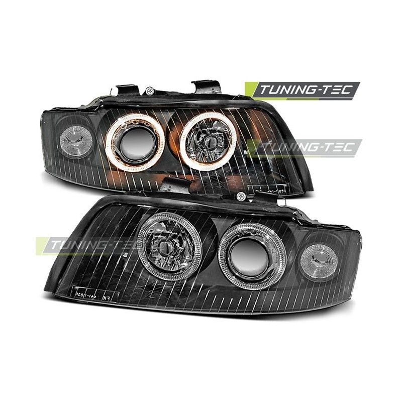 HEADLIGHTS ANGEL EYES BLACK fits AUDI A4 10.00-10.04, A4 B6 00-05