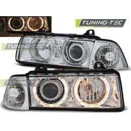 HEADLIGHTS ANGEL EYES CHROME fits BMW E36 12.90-08.99, Bmw