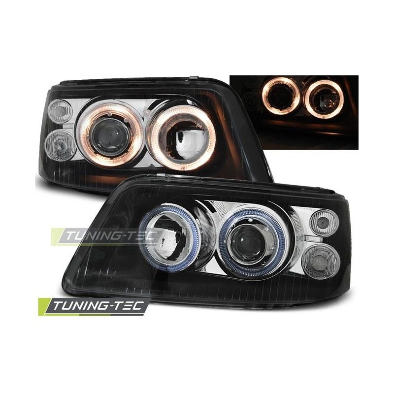HEADLIGHTS ANGEL EYES BLACK fits VW T5 04.03-08.09, T5