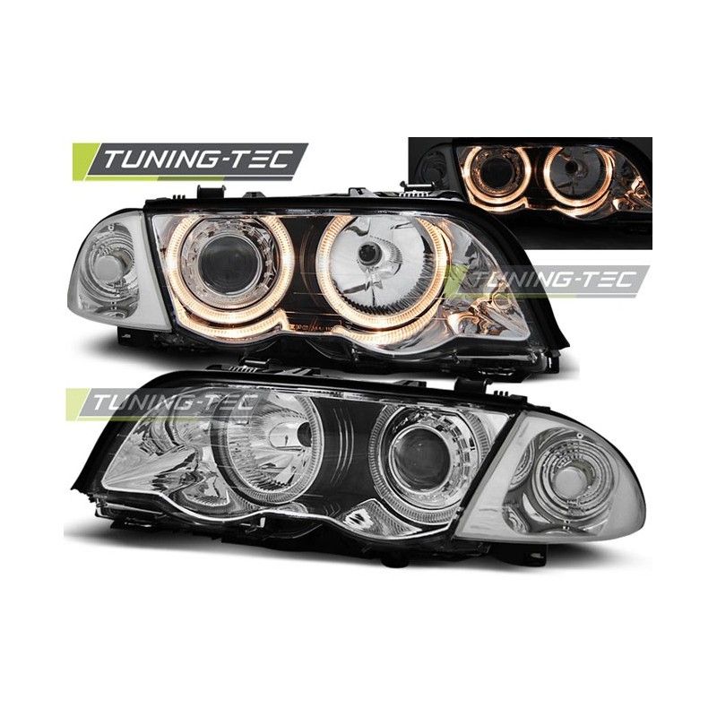 HEADLIGHTS ANGEL EYES CHROME fits BMW E46 05.98-08.01 S/T, Serie 3 E46 Berline/Touring