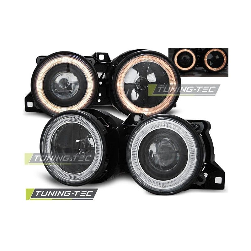 HEADLIGHTS ANGEL EYES BLACK fits BMW E30 11.82-06.94, Serie 3 E30