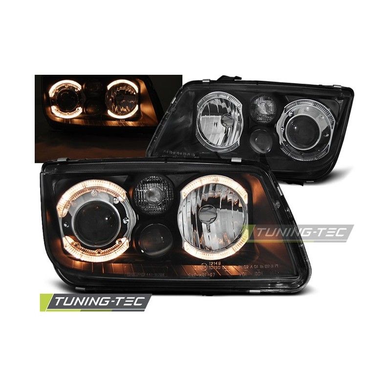 HEADLIGHTS ANGEL EYES BLACK fits VW BORA 09.98-07.05, Volkswagen HEADLIGHTS ANGEL EYES BLACK fits VW BORA 09.98-07.05, Volkswagen