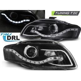 HEADLIGHTS TRUE DRL BLACK fits AUDI A4 B7 11.04-03.08, A4 B7 04-08