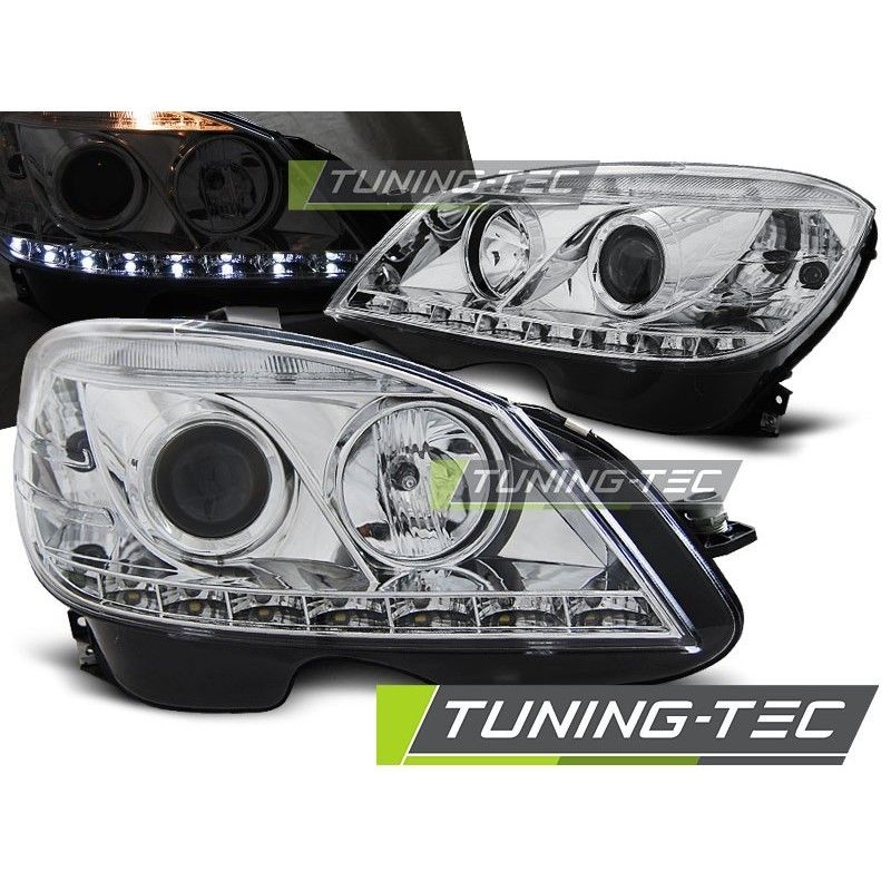 HEADLIGHTS DAYLIGHT CHROME fits MERCEDES W204 07-10, Classe C W204 HEADLIGHTS DAYLIGHT CHROME fits MERCEDES W204 07-10, Classe C W204