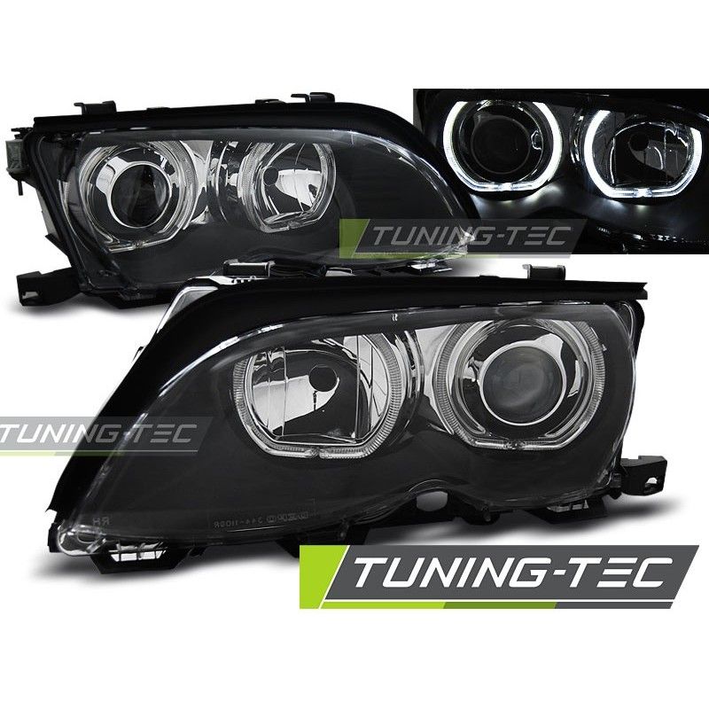 HEADLIGHTS ANGEL EYES LED BLACK fits BMW E46 09.01-03.05, Bmw HEADLIGHTS ANGEL EYES LED BLACK fits BMW E46 09.01-03.05, Bmw