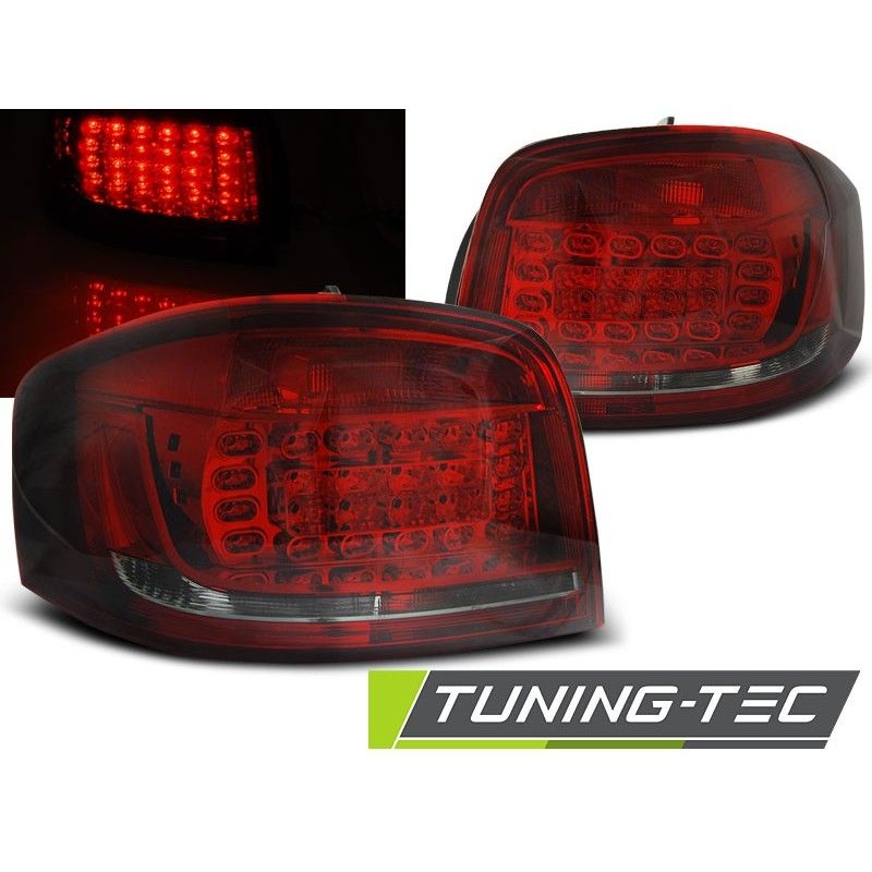 LED TAIL LIGHTS RED SMOKE fits AUDI A3 08-12, A3 8V 12-16