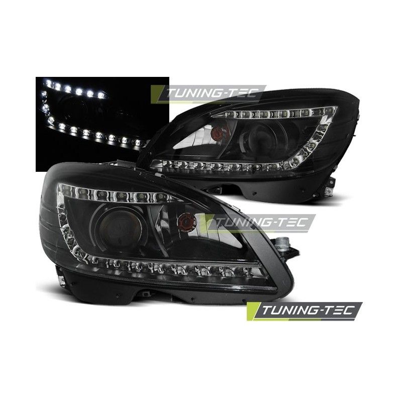 HEADLIGHTS DAYLIGHT BLACK fits MERCEDES W204 07-10, Classe C W204 HEADLIGHTS DAYLIGHT BLACK fits MERCEDES W204 07-10, Classe C W204