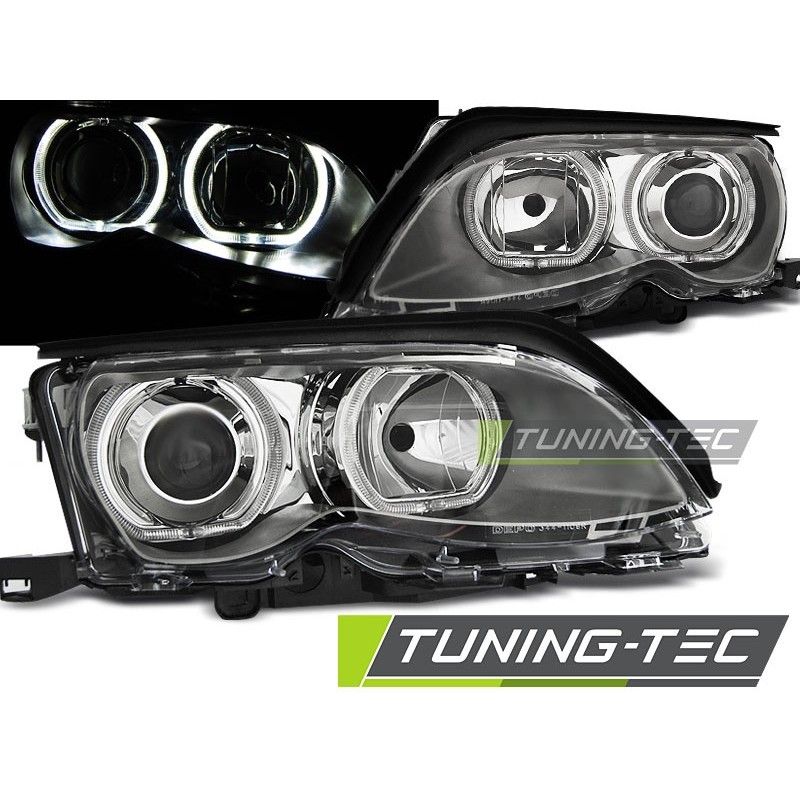 HEADLIGHTS ANGEL EYES LED CHROME fits BMW E46 09.01-03.05, Bmw HEADLIGHTS ANGEL EYES LED CHROME fits BMW E46 09.01-03.05, Bmw