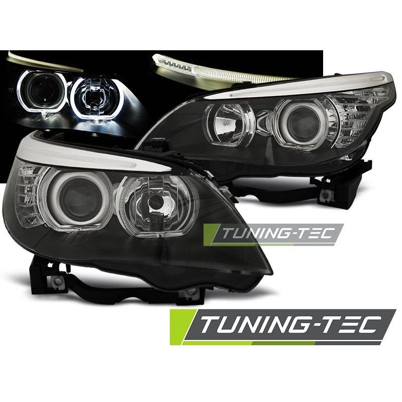 HEADLIGHTS ANGEL EYES LED BLACK fits BMW E60/E61 03-07, Serie 5 E60/61 HEADLIGHTS ANGEL EYES LED BLACK fits BMW E60/E61 03-07, Serie 5 E60/61