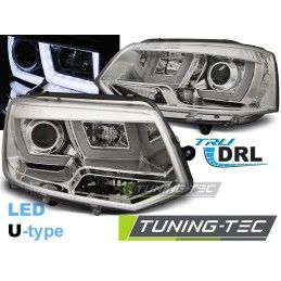 HEADLIGHTS U-LED LIGHT CHROME fits VW T5 2010-2015, T5