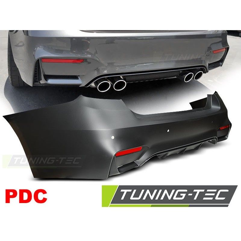 REAR BUMPER SPORT STYLE PDC fits BMW F30 SEDAN 10.11-18, Serie 3 F30/ F31 REAR BUMPER SPORT STYLE PDC fits BMW F30 SEDAN 10.11-18, Serie 3 F30/ F31