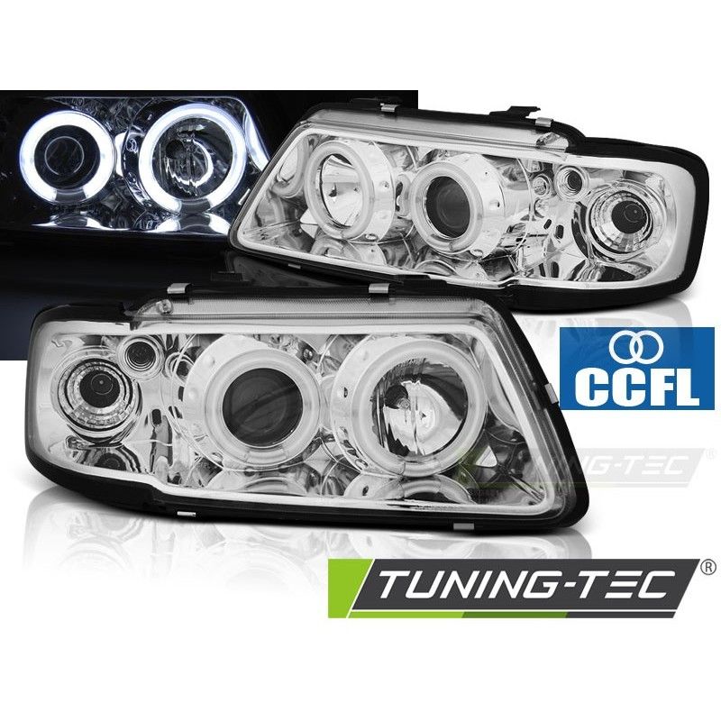 HEADLIGHTS ANGEL EYES CCFL CHROME fits AUDI A3 8L 08.96-08.00, A3 8L 96-03