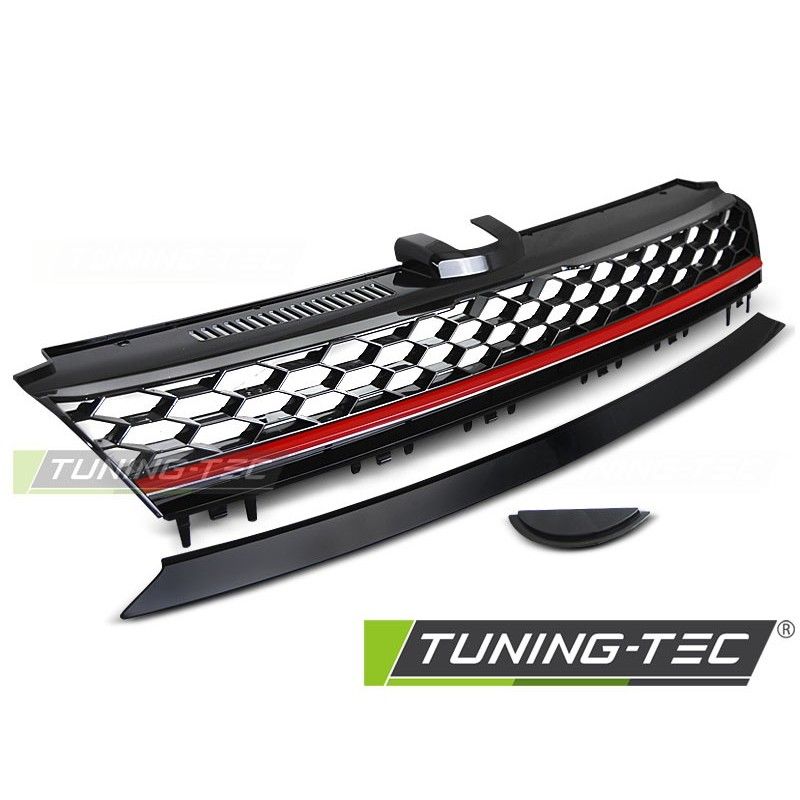 GRILLE SPORT BLACK RED fits VW GOLF 7 13-17, Golf 7 GRILLE SPORT BLACK RED fits VW GOLF 7 13-17, Golf 7
