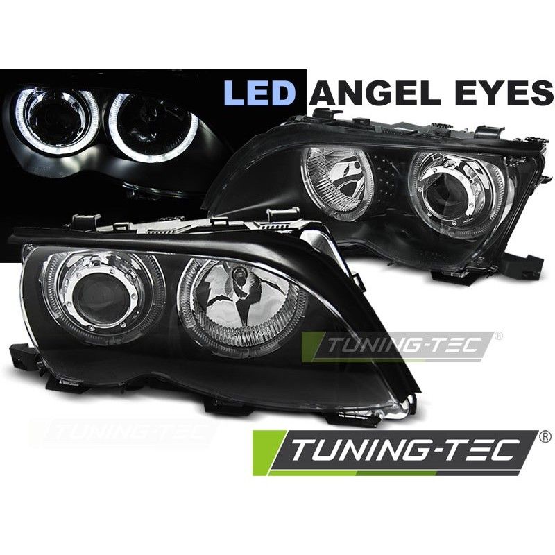 HEADLIGHTS ANGEL EYES LED BLACK fits BMW E46 09.01-03.05, Bmw HEADLIGHTS ANGEL EYES LED BLACK fits BMW E46 09.01-03.05, Bmw
