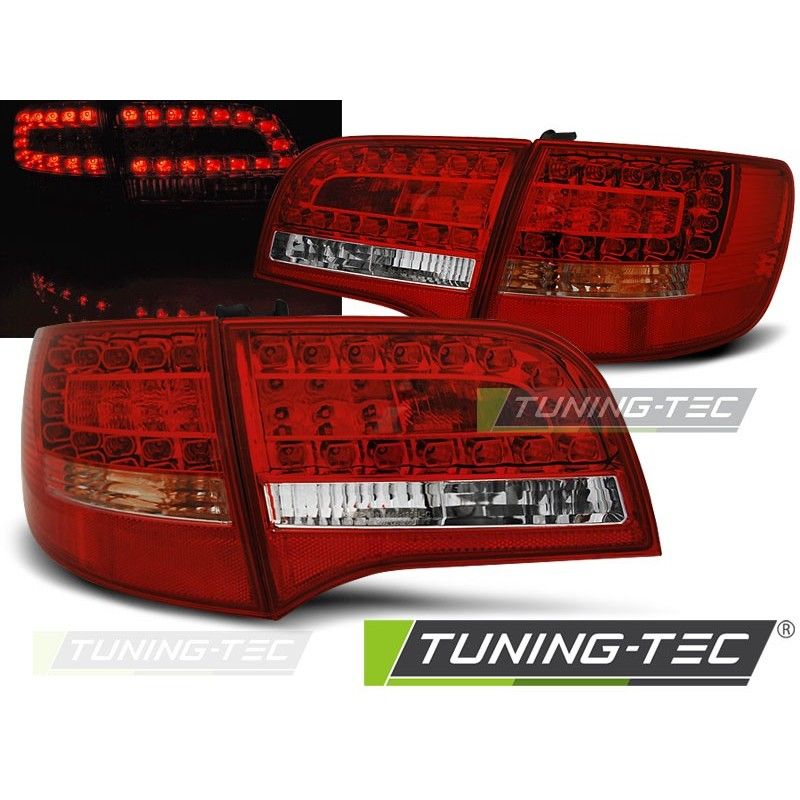 LED TAIL LIGHTS RED WHITE fits AUDI A6 C6 05-08 AVANT, A6 4F C6 04-10