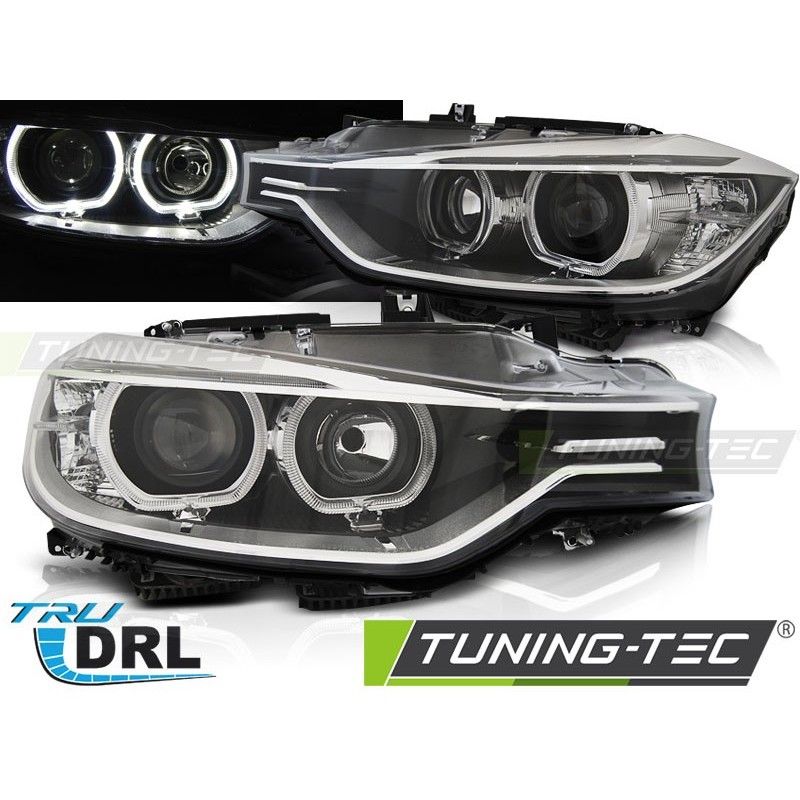 HEADLIGHTS ANGEL EYES LED BLACK fits BMW F30/F31 10.11 - 05.15, Serie 3 F30/F31 HEADLIGHTS ANGEL EYES LED BLACK fits BMW F30/F31 10.11 - 05.15, Serie 3 F30/F31