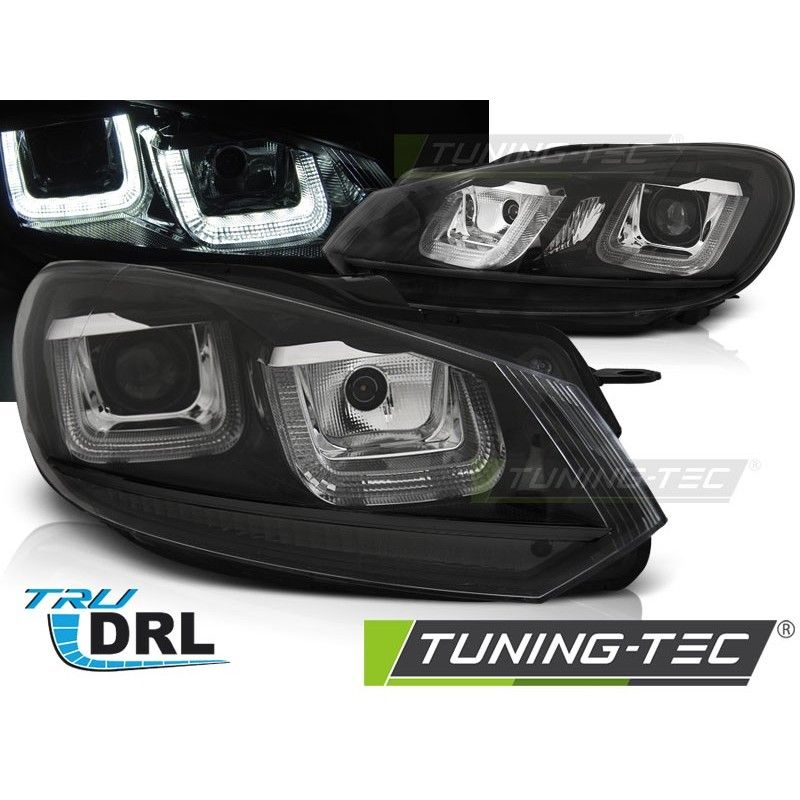 HEADLIGHTS U-LED LIGHT DRL BLACK BLACK LINE fits VW GOLF 6 08-12, golf 6