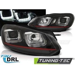 HEADLIGHTS U-LED LIGHT DRL BLACK RED LINE fits VW GOLF 6 08-12, golf 6