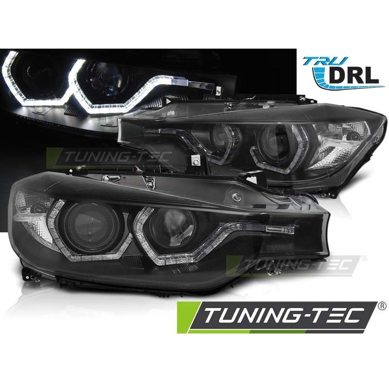 HEADLIGHTS ANGEL EYES LED DRL BLACK fits BMW F30/F31 10.11 - 05.15, Serie 3 F30/F31 HEADLIGHTS ANGEL EYES LED DRL BLACK fits BMW F30/F31 10.11 - 05.15, Serie 3 F30/F31