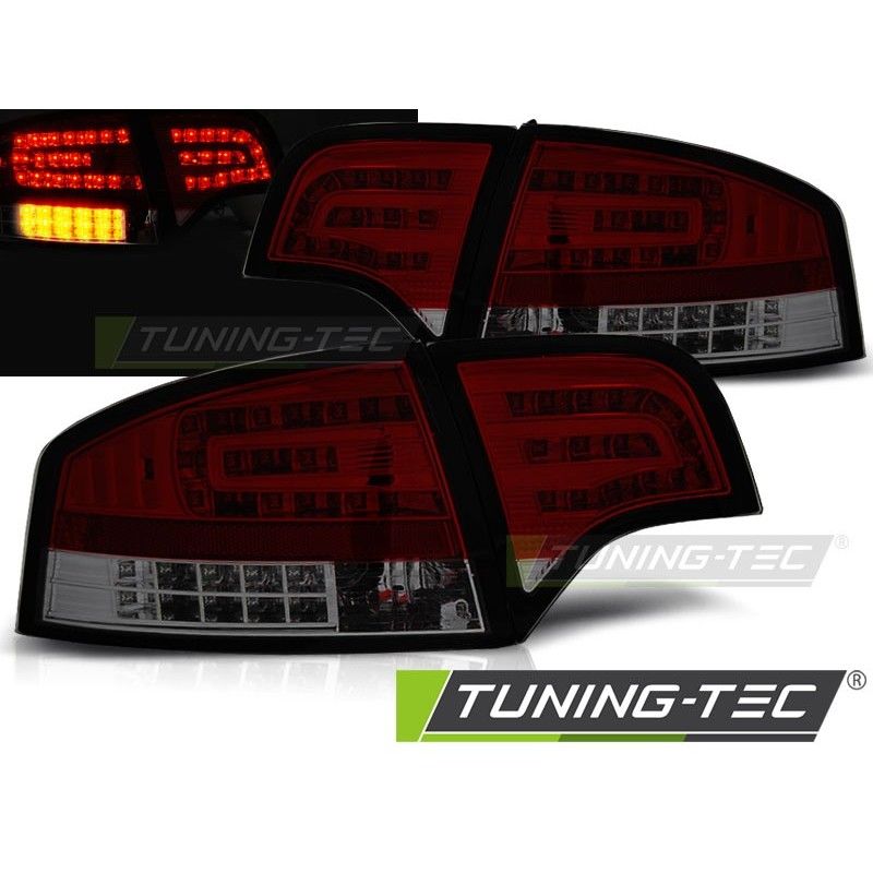 LED TAIL LIGHTS RED SMOKE fits AUDI A4 B7 11.04-03.08 SEDAN, A4 B7 04-08