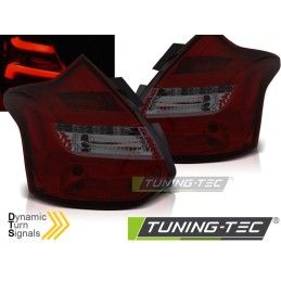 FORD FOCUS 3 11-10.14 HATCHBACK RED SMOKE LED BAR SEQ IND., Focus III 2010+