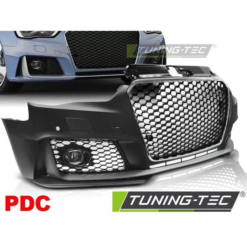FRONT BUMPER SPORT CHROME BLACK PDC fits AUDI A3 12-16, A3/S3/RS3 8V FRONT BUMPER SPORT CHROME BLACK PDC fits AUDI A3 12-16, A3/S3/RS3 8V