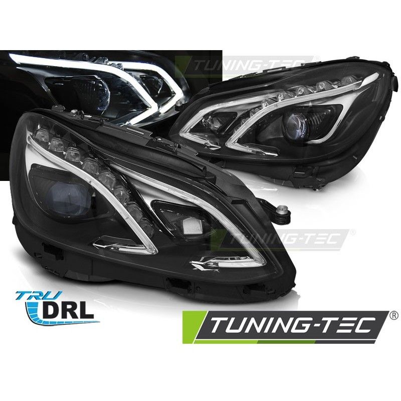HEADLIGHTS TRUE DRL BLACK fits MERCEDES W212 13-16, Mercedes HEADLIGHTS TRUE DRL BLACK fits MERCEDES W212 13-16, Mercedes