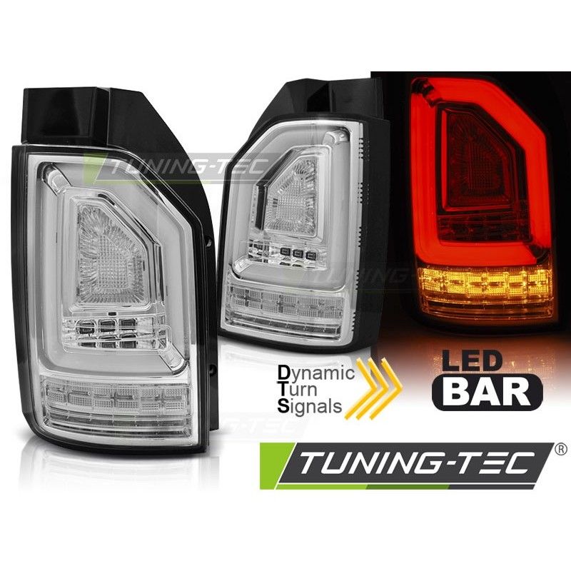 LED BAR TAIL LIGHTS CHROME SEQ fits VW T6 15-19 OEM BULB, Volkswagen LED BAR TAIL LIGHTS CHROME SEQ fits VW T6 15-19 OEM BULB, Volkswagen