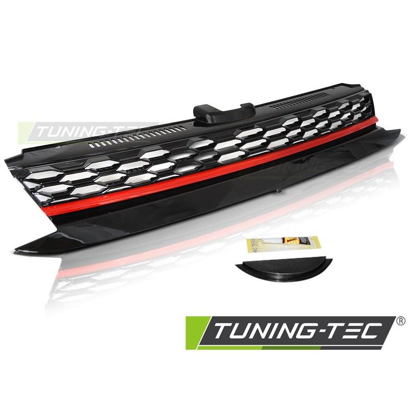 GRILLE SPORT BLACK RED fits VW GOLF 7 17-, Volkswagen GRILLE SPORT BLACK RED fits VW GOLF 7 17-, Volkswagen