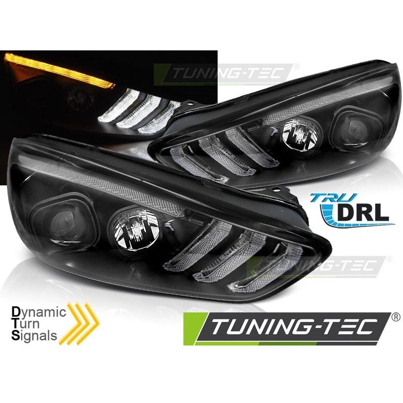 FORD FOCUS MK3 15-18 BLACK DRL LED SEQ INDICAOR, Ford FORD FOCUS MK3 15-18 BLACK DRL LED SEQ INDICAOR, Ford