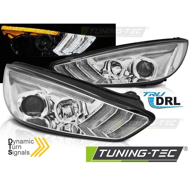 FORD FOCUS MK3 15-18 CHROME DRL LED SEQ INDICAOR, Ford FORD FOCUS MK3 15-18 CHROME DRL LED SEQ INDICAOR, Ford