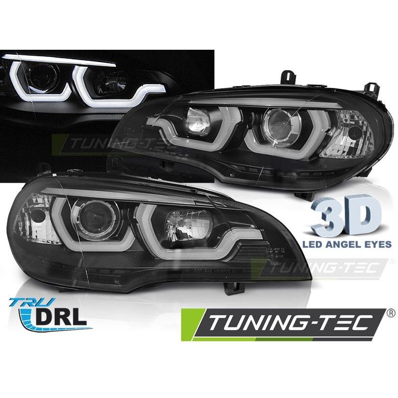 HEADLIGHTS TUBE LIGHT DRL BLACK fits BMW X5 E70 07-13, Bmw HEADLIGHTS TUBE LIGHT DRL BLACK fits BMW X5 E70 07-13, Bmw