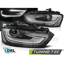 HEADLIGHTS TRUE DRL BLACK fits AUDI A4 B8 12-15, Audi