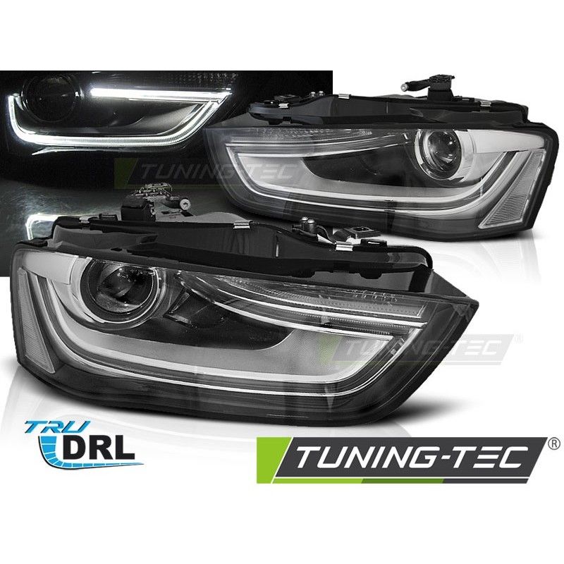HEADLIGHTS TRUE DRL BLACK fits AUDI A4 B8 12-15, Audi HEADLIGHTS TRUE DRL BLACK fits AUDI A4 B8 12-15, Audi
