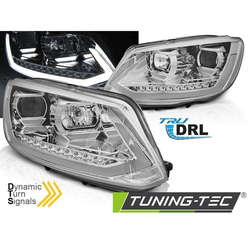 HEADLIGHTS TUBE LIGHT DRL CHROME SEQ fits VW TOURAN II 08.10-15, Volkswagen HEADLIGHTS TUBE LIGHT DRL CHROME SEQ fits VW TOURAN II 08.10-15, Volkswagen