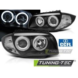 HEADLIGHTS ANGEL EYES CCFL BLACK fits BMW 1 E87/E81/82/88 04-11, Bmw
