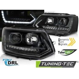 HEADLIGHTS TUBE LIGHT DRL BLACK SEQ fits VW T5 2010-2015, Volkswagen