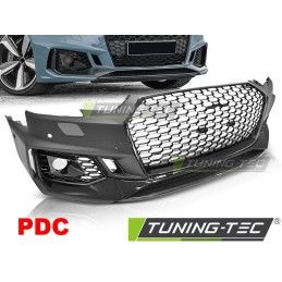 FRONT BUMPER SPORT GLOSSY BLACK PDC fits AUDI A4 B9 08.15-19, Audi