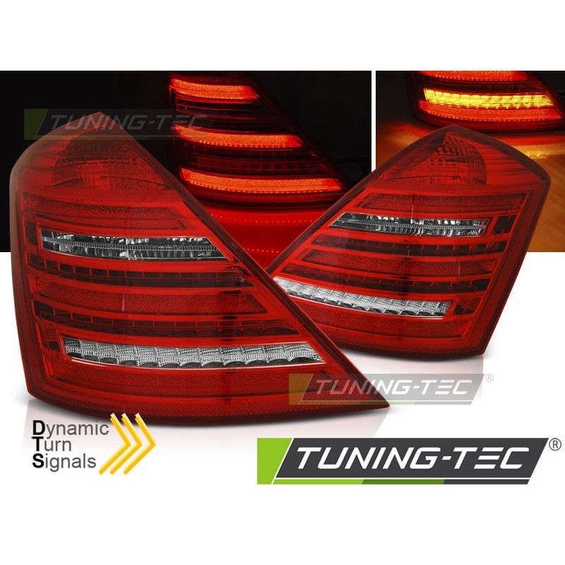 LED TAIL LIGHTS RED WHITE SEQ W222 LOOK fits MERCEDES W221 S-KLASA 05-09, Mercedes LED TAIL LIGHTS RED WHITE SEQ W222 LOOK fits MERCEDES W221 S-KLASA 05-09, Mercedes