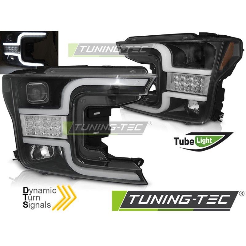 HEADLIGHTS TUBE LIGHT BLACK fits FORD F150 MK13 17-20, Ford HEADLIGHTS TUBE LIGHT BLACK fits FORD F150 MK13 17-20, Ford