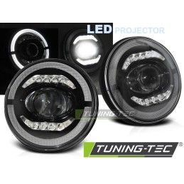 CHRYSLER JEEP WRANGLER TJ/ LJ/ JK 96-18 ANGEL EYE LED BLACK, Jeep