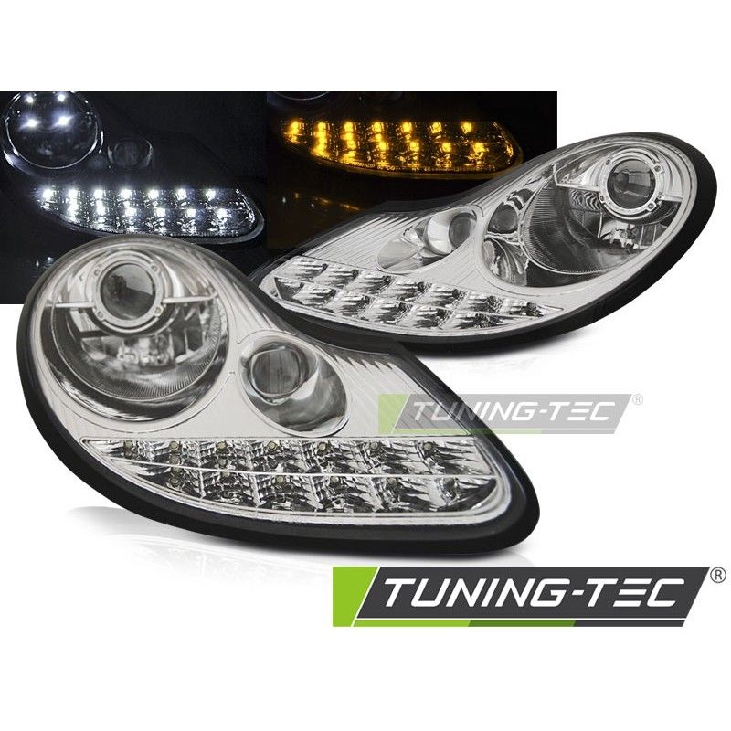 HEADLIGHTS DAYLIGHT CHROME fits PORSCHE BOXSTER 96-04 /911 996, Porsche HEADLIGHTS DAYLIGHT CHROME fits PORSCHE BOXSTER 96-04 /911 996, Porsche