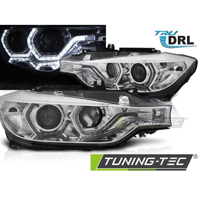 HEADLIGHTS ANGEL EYES LED DRL CHROME fits BMW F30/F31 LCI 15-18, Nouveaux produits tuning-tec