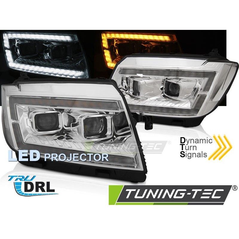 LED HEADLIGHTS TUBE LIGHT CHROME DRL SEQ fits VW CRAFTER II 2017- , Nouveaux produits tuning-tec