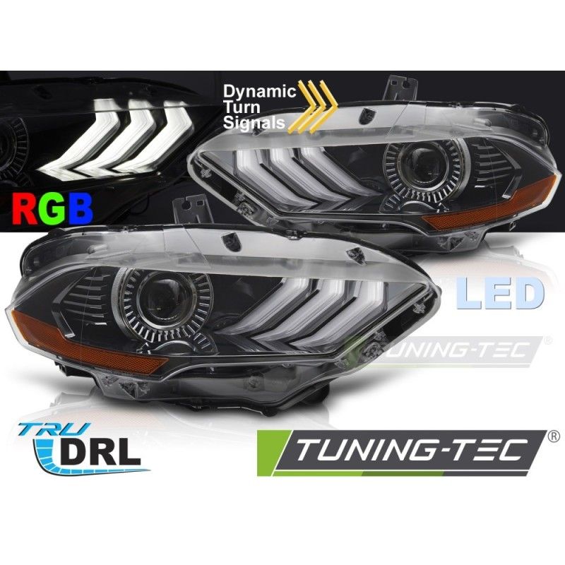 LED HEADLIGHTS RGB DRL BLACK fits FORD MUSTANG 18-21, Nouveaux produits tuning-tec